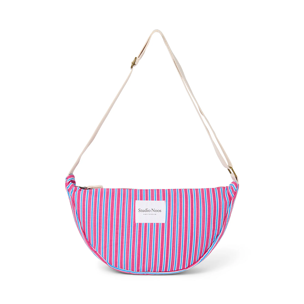 Sac banane Studio Noos pour adultes "Poplin" rayé framboise
