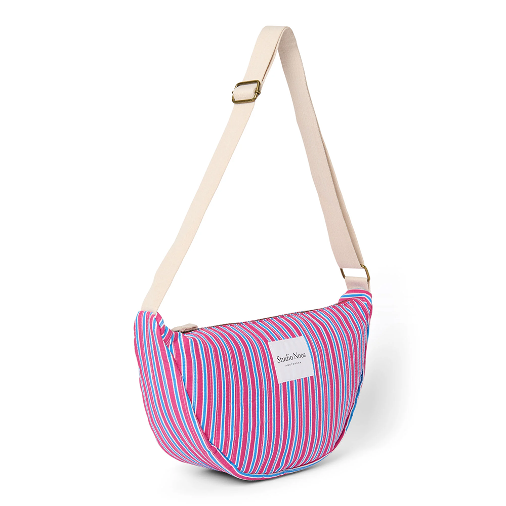 Sac banane Studio Noos pour adultes "Poplin" rayé framboise