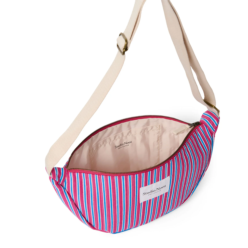 Sac banane Studio Noos pour adultes "Poplin" rayé framboise