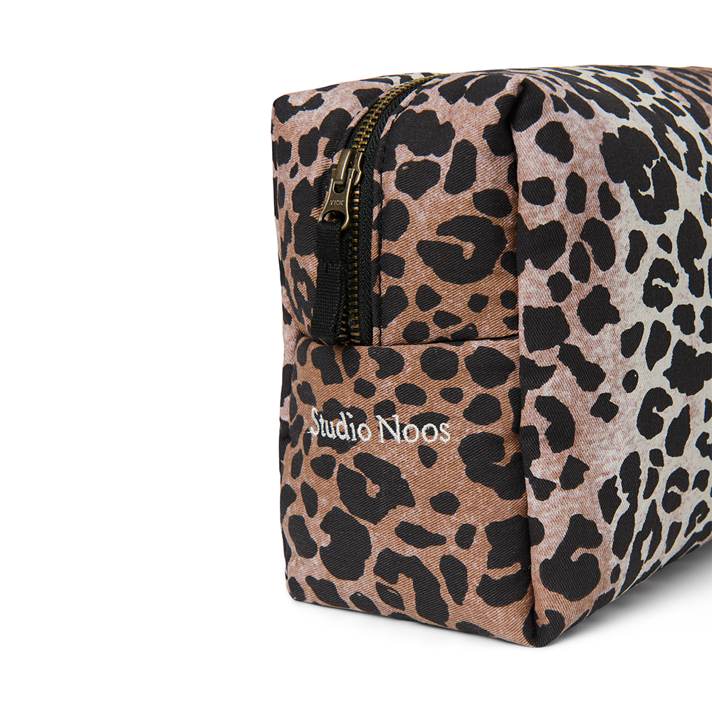 Studio Noos  Necessaire &#39;Soft Cotton&#39; Leopard Hazel