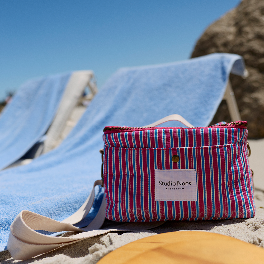 Studio Noos Kühltasche 'Poplin' Raspberry Striped