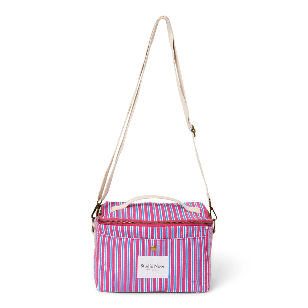 Studio Noos Kühltasche 'Poplin' Raspberry Striped