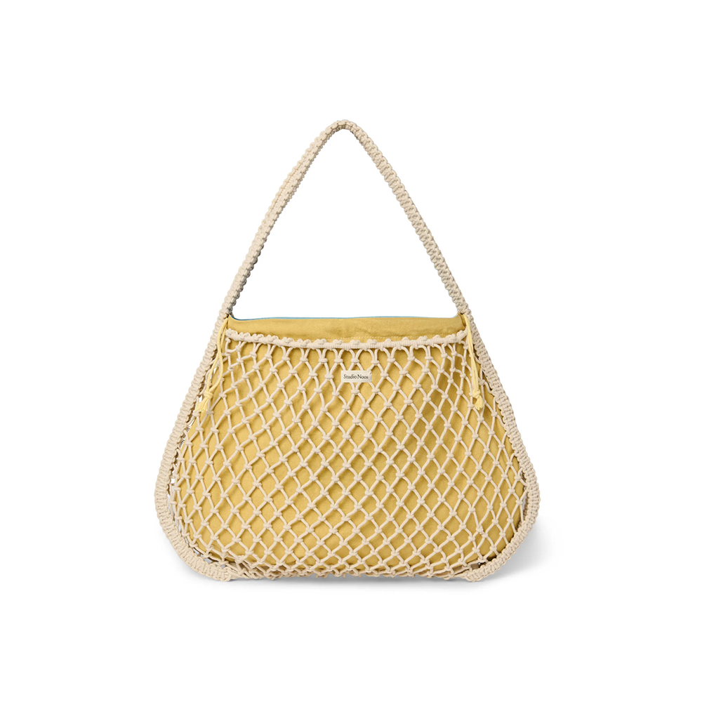 Studio Noos Sac cabas en macramé avec pochette intérieure réversible 'Mom Bag' Natural