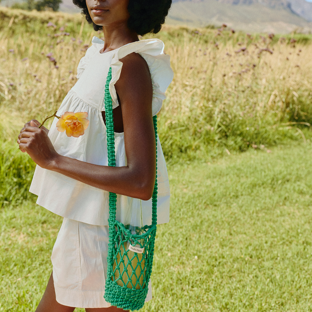 Studio Noos Macramé Bottle Bag 'Bottle Bag' Green