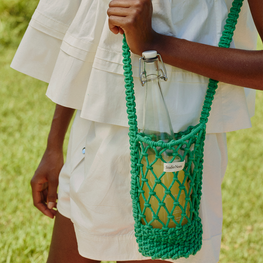 Studio Noos Macramé Bottle Bag 'Bottle Bag' Green