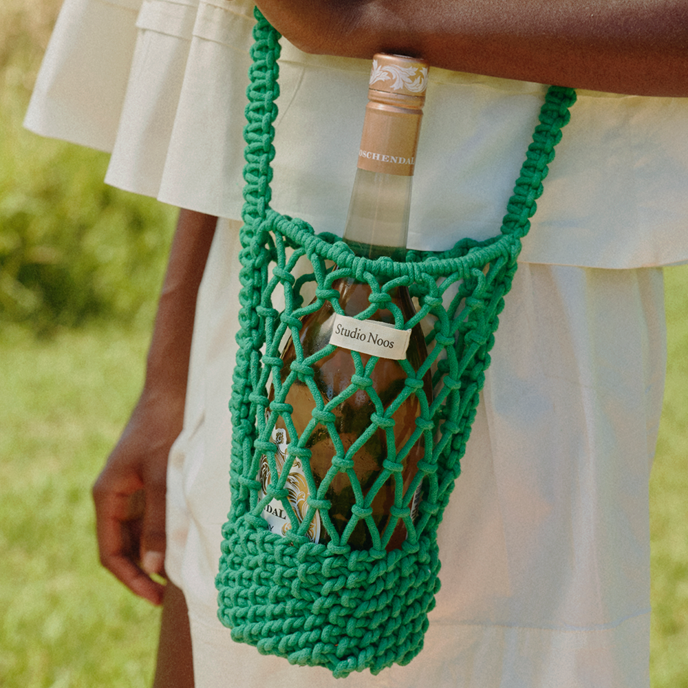 Studio Noos Macramé Bottle Bag 'Bottle Bag' Green