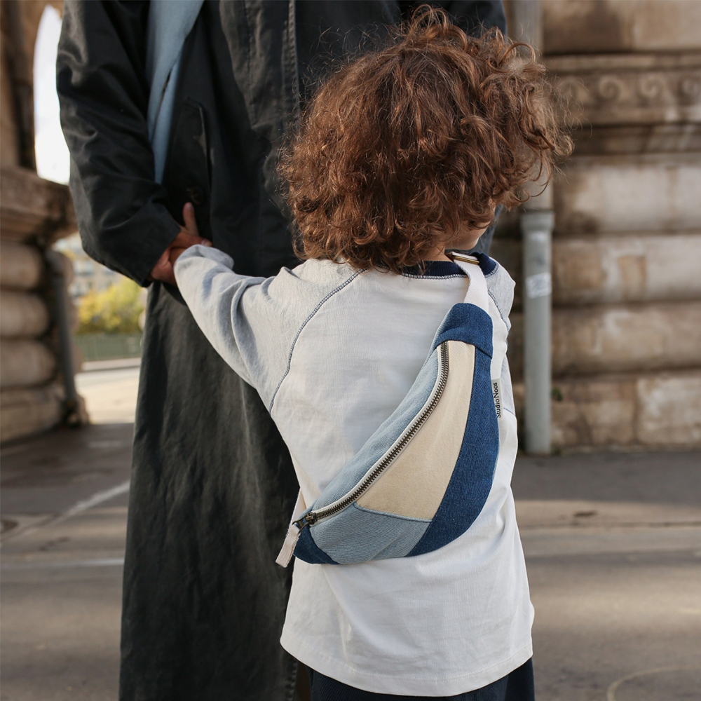 Studio Noos Gürteltasche Mini für Kinder 'Patchwork' Denim - Online MY SNOWFLAKE
