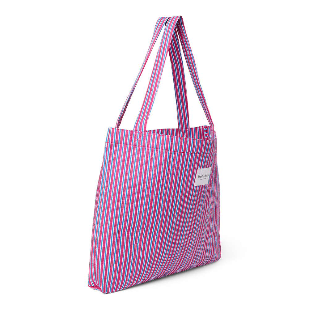 Studio Noos Cabas 'Poplin Mom Bag' Framboise Rayé