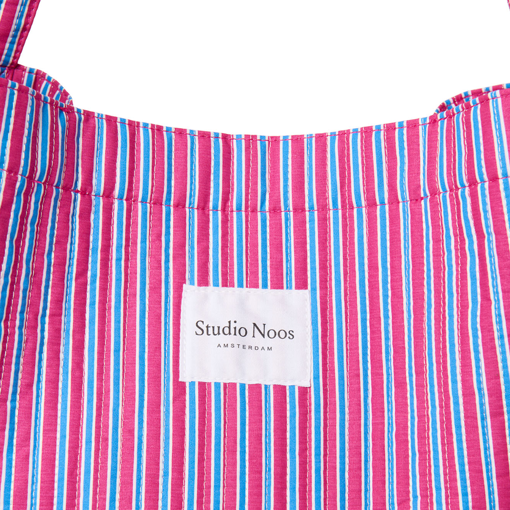 Studio Noos Cabas 'Poplin Mom Bag' Framboise Rayé