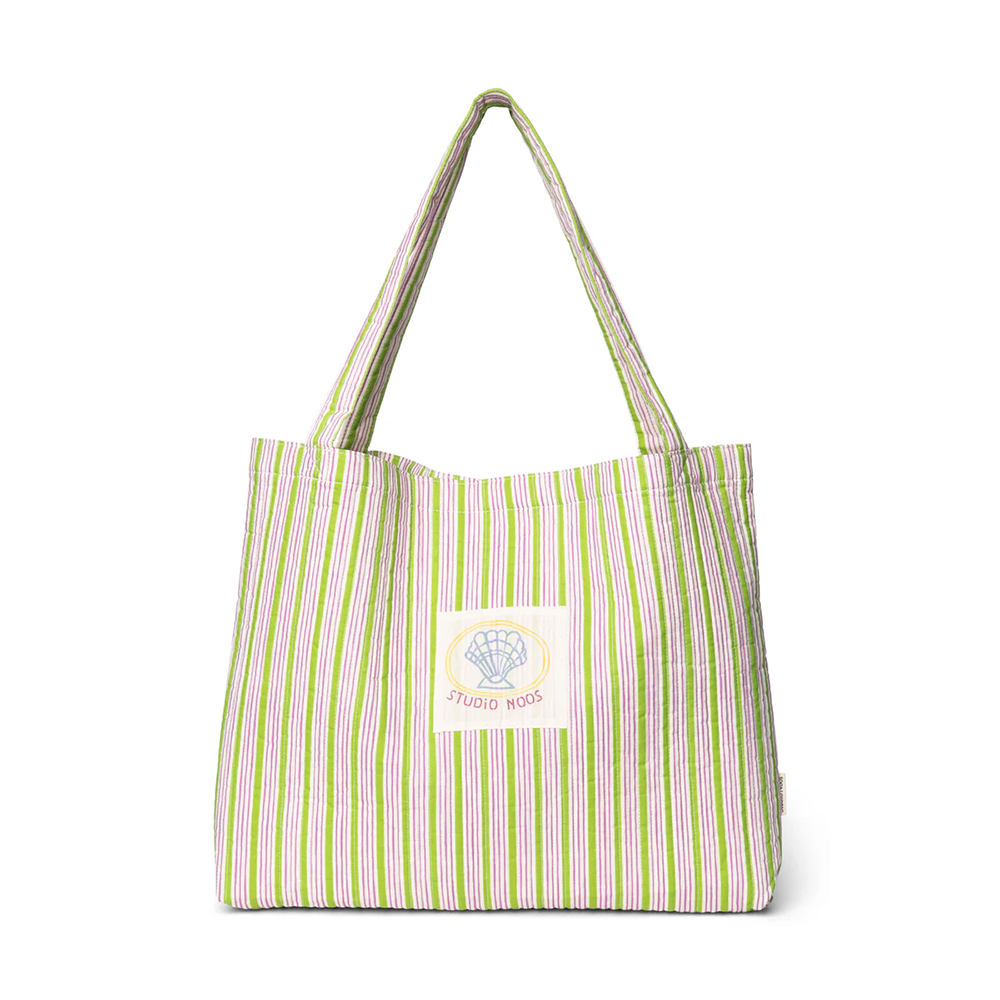 Studio Noos Tragetasche &#39;Cotton Striped&#39; Titane