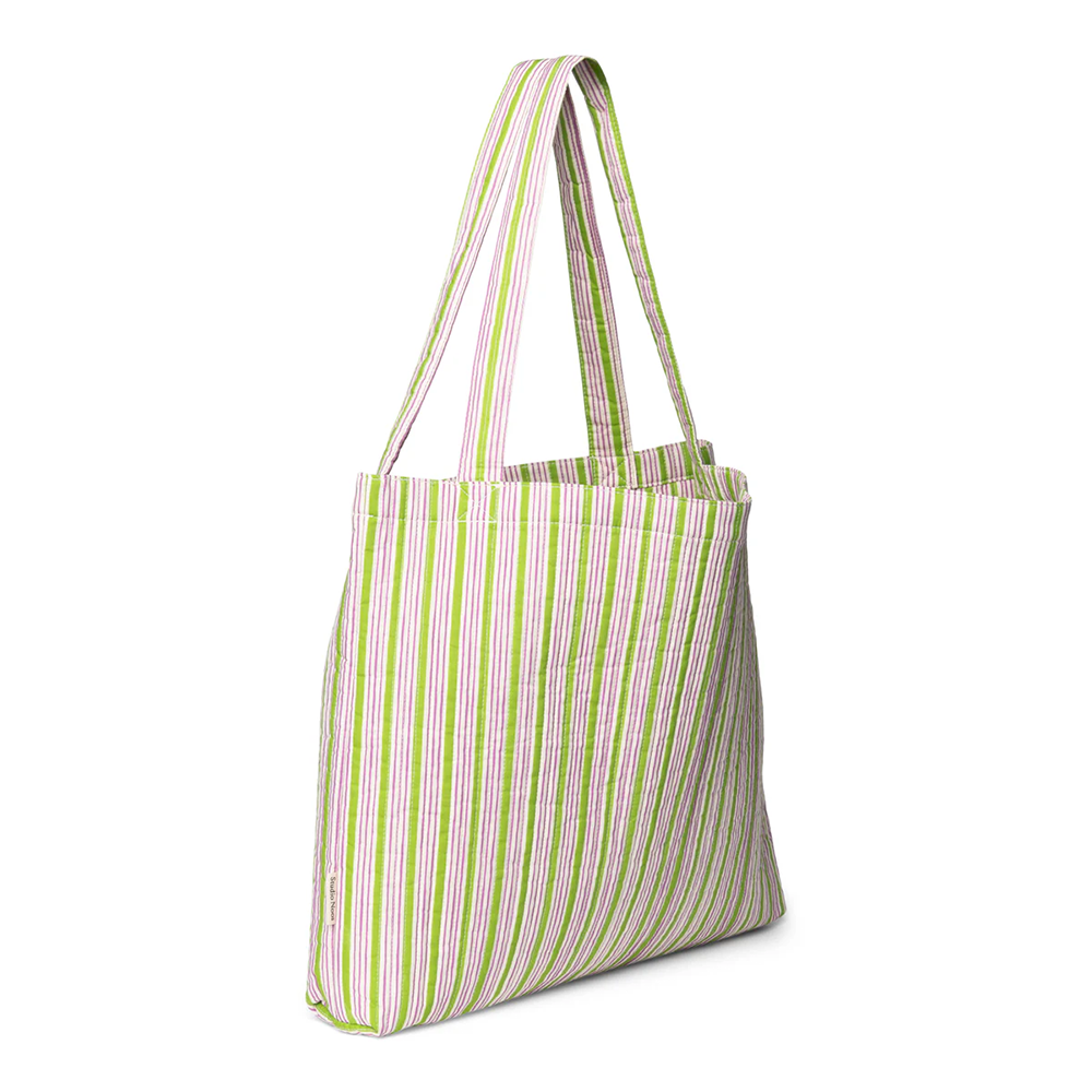 Studio Noos Tragetasche &#39;Cotton Striped&#39; Titane