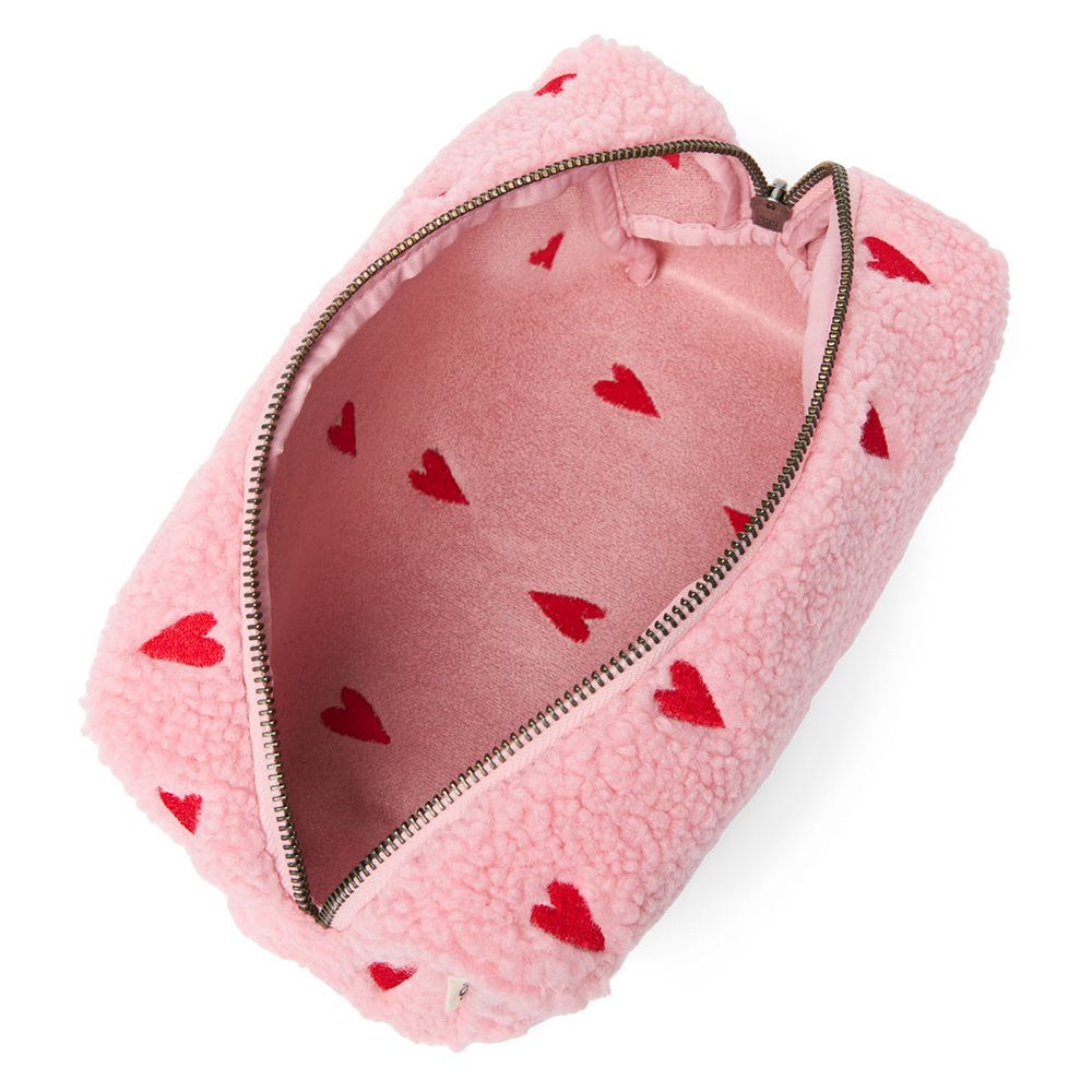 Studio Noos  Necessaire 'Teddy' Light Pink Hearts