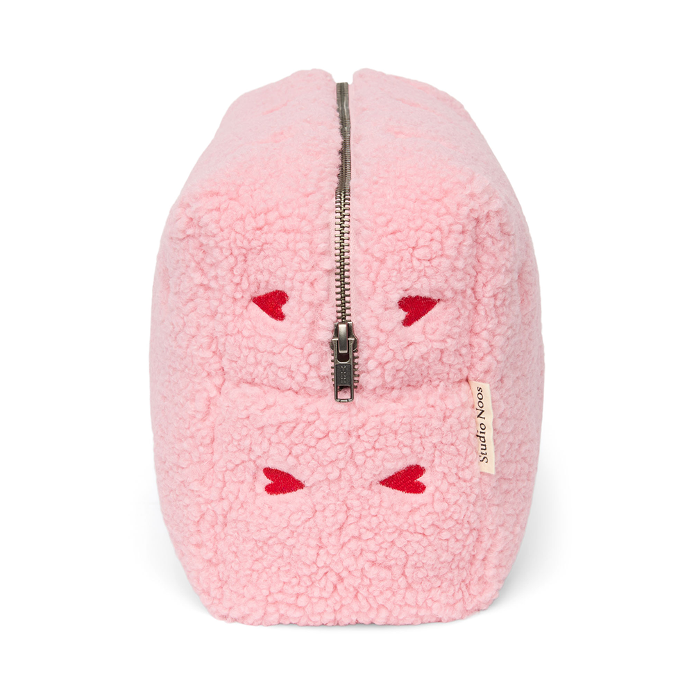 Studio Noos Necessaire 'Teddy' Light Pink Hearts