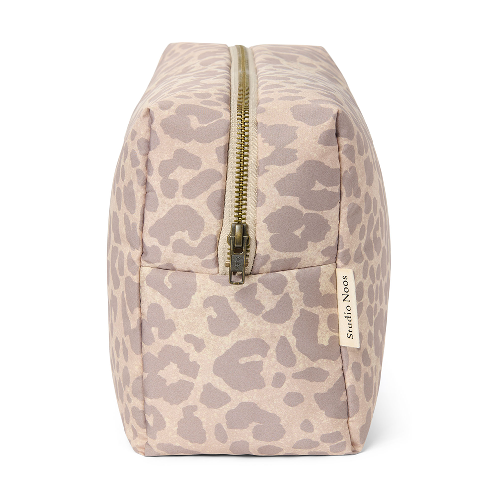 Studio Noos Toiletry Bag 'Puffy' Beige Leopard