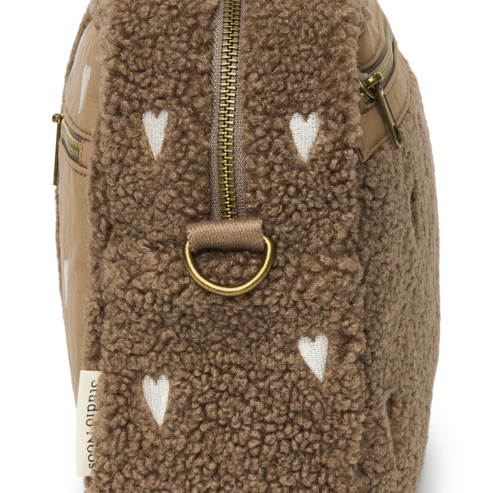 Studio Noos Kinderwagen Organizer 'Teddy' Hearts Brown