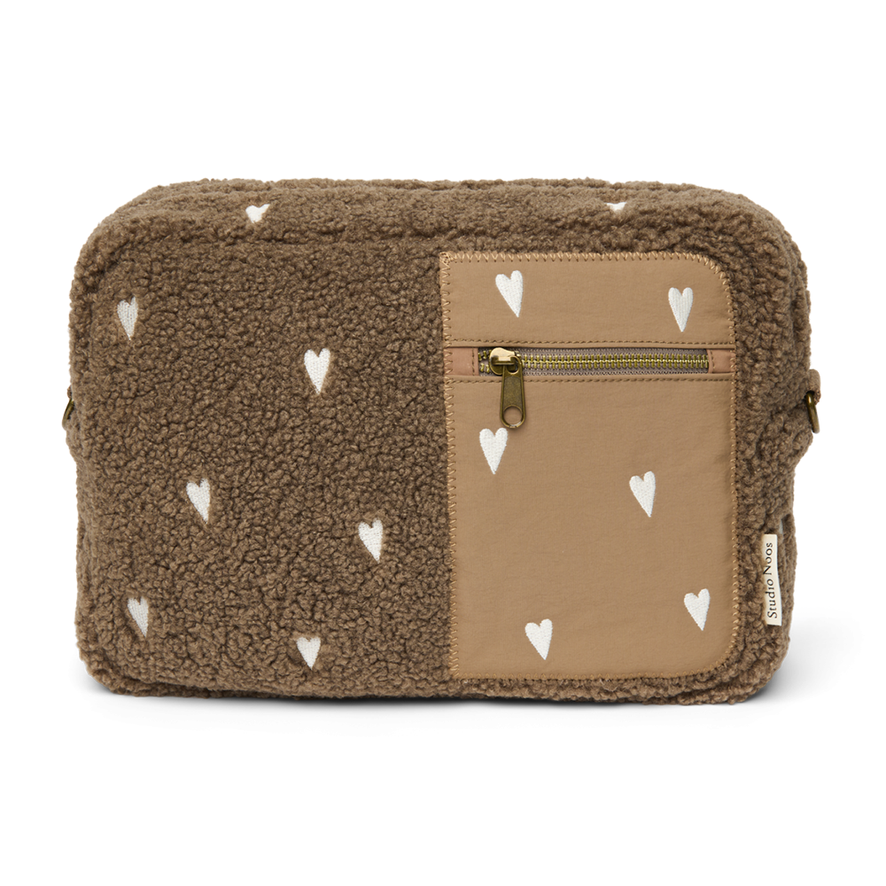 Studio Noos Kinderwagen Organizer 'Teddy' Hearts Brown