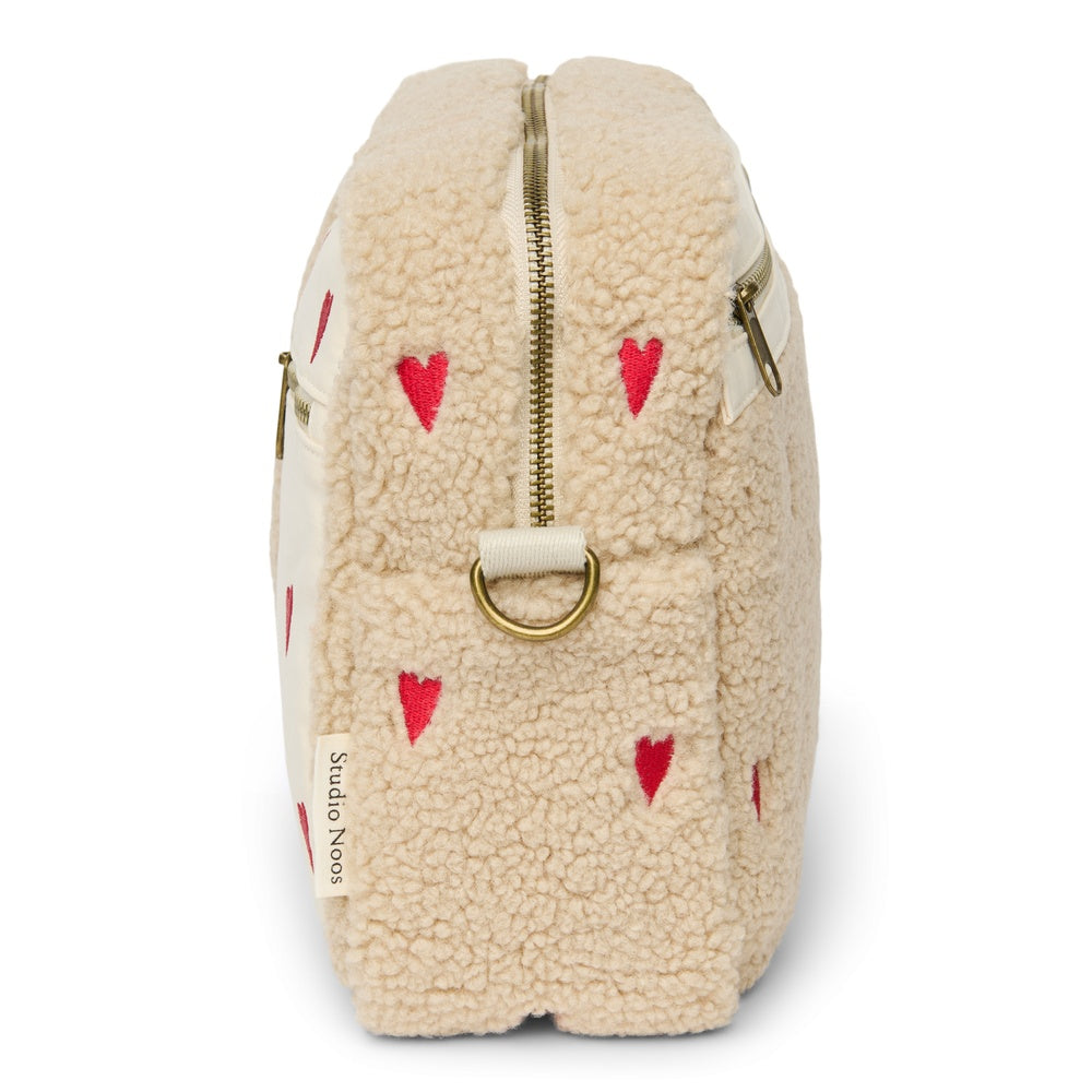 Studio Noos Kinderwagen Organizer 'Teddy' Hearts Ecru