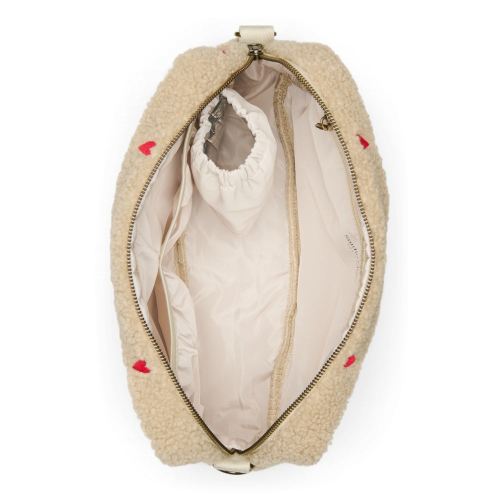 Studio Noos Kinderwagen Organizer 'Teddy' Hearts Ecru