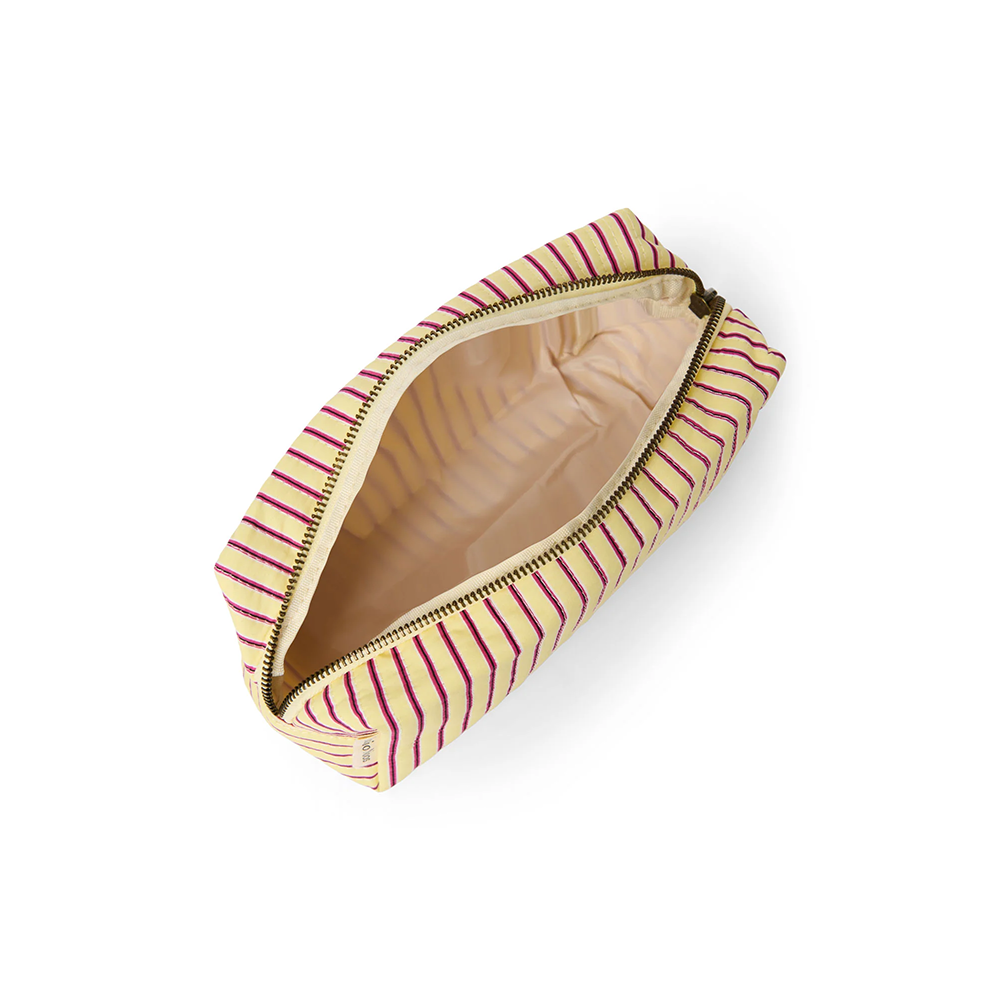 Studio Noos Trousse de toilette « Poplin Pouch » rayée jaune beurre