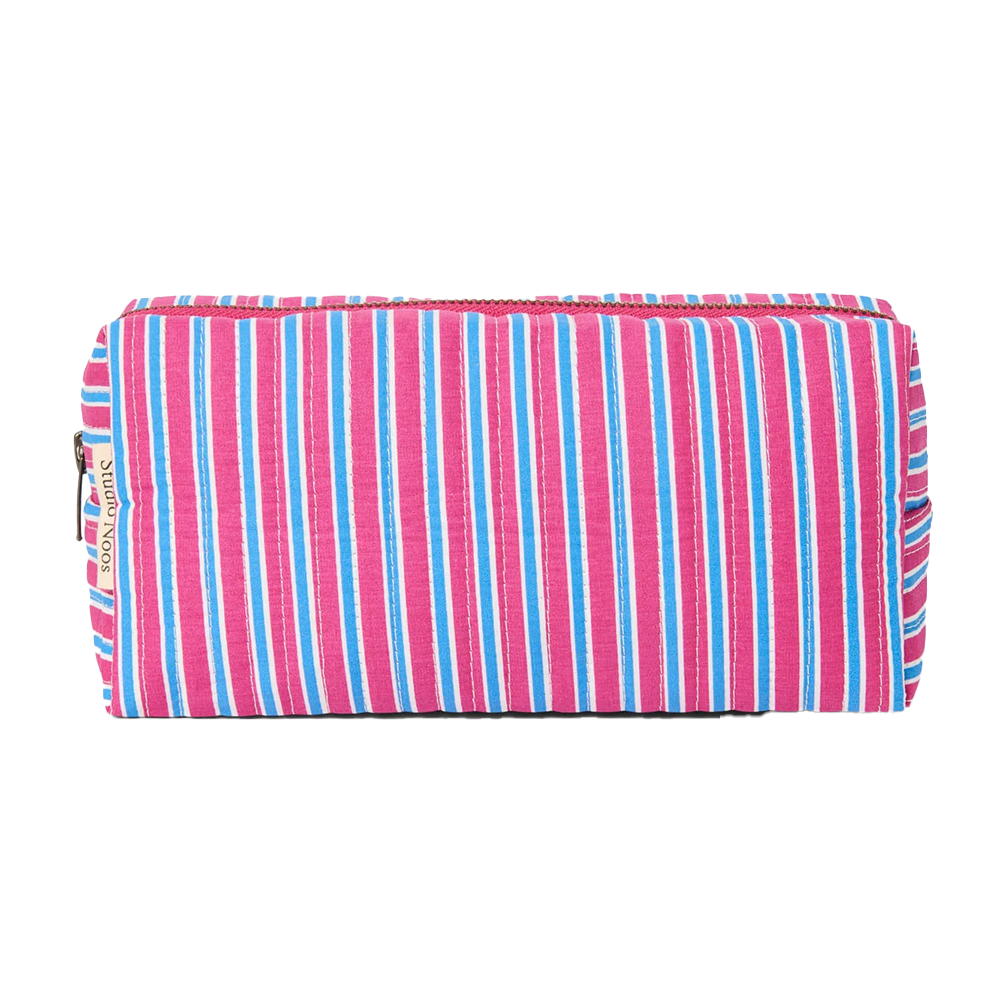 Studio Noos Trousse de Toilette 'Poplin Pouch' Framboise Rayée