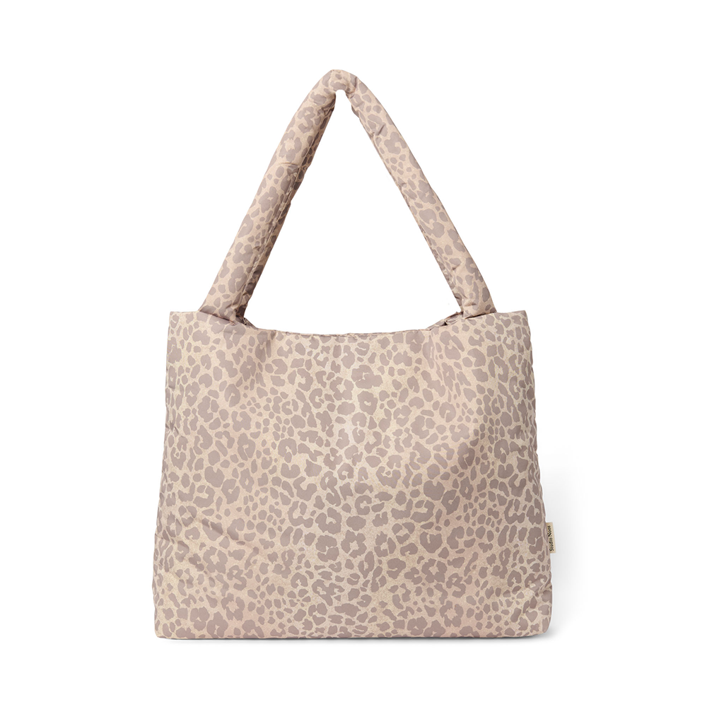 Studio Noos 'Puffy Mom Bag' Tote Bag Beige Leopard