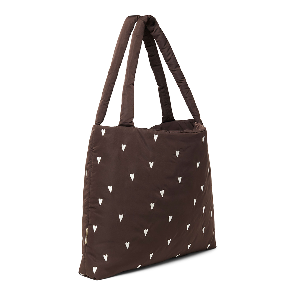 Studio Noos  Tragetasche &#39;Puffy Mom Bag&#39; Brown Hearts