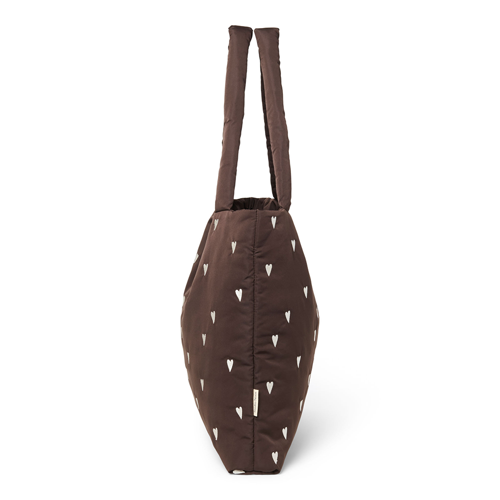 Studio Noos  Tragetasche &#39;Puffy Mom Bag&#39; Brown Hearts