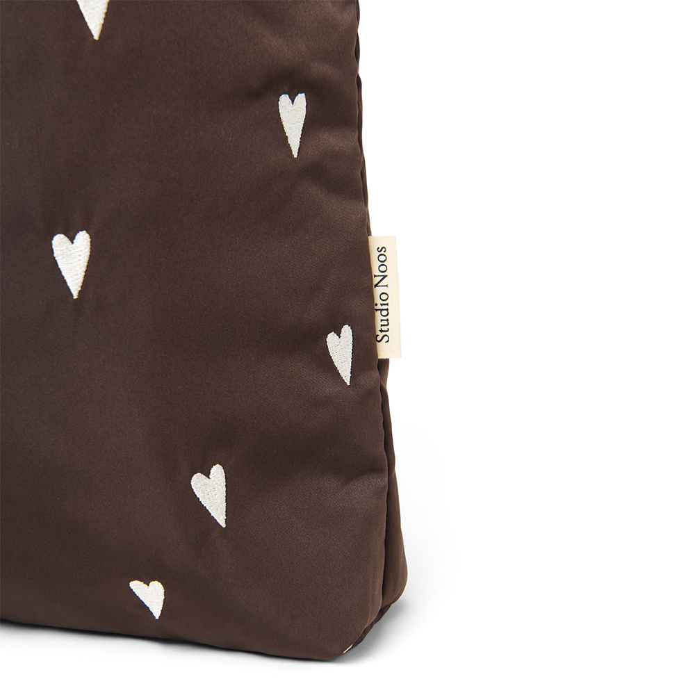 Studio Noos  Tragetasche &#39;Puffy Mom Bag&#39; Brown Hearts