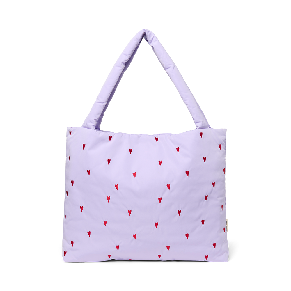 Studio Noos  Tragetasche 'Puffy Mom Bag' Purple Hearts - Online MY SNOWFLAKE