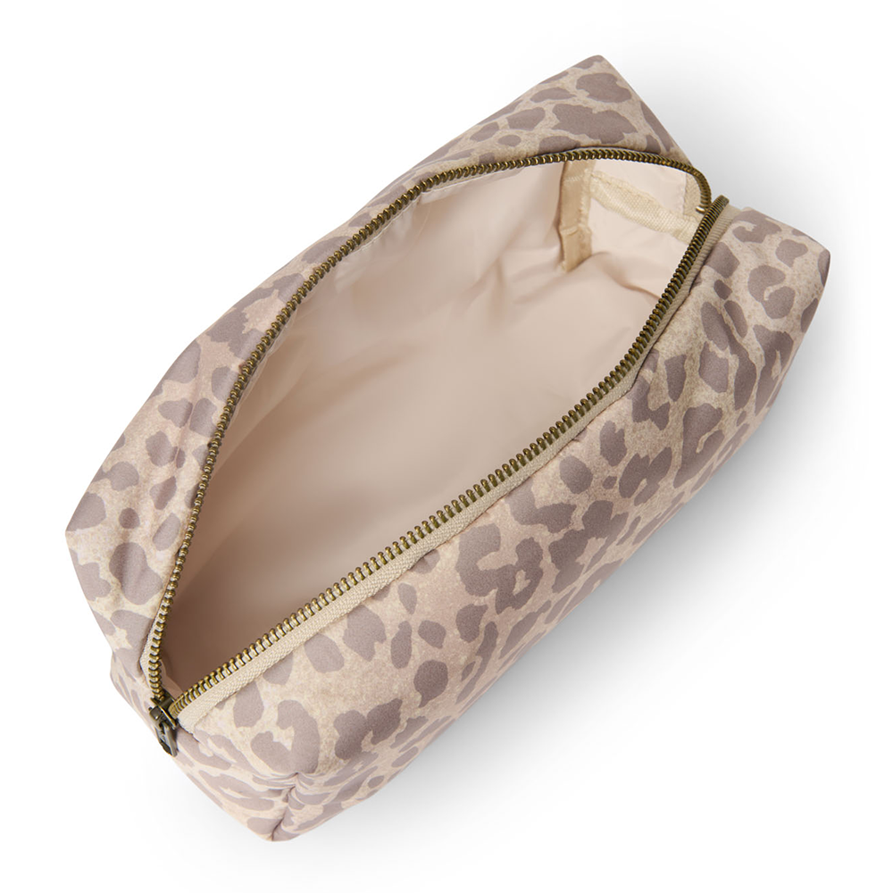 Studio Noos Trousse de Toilette 'Puffy Pouch' Beige Leopard