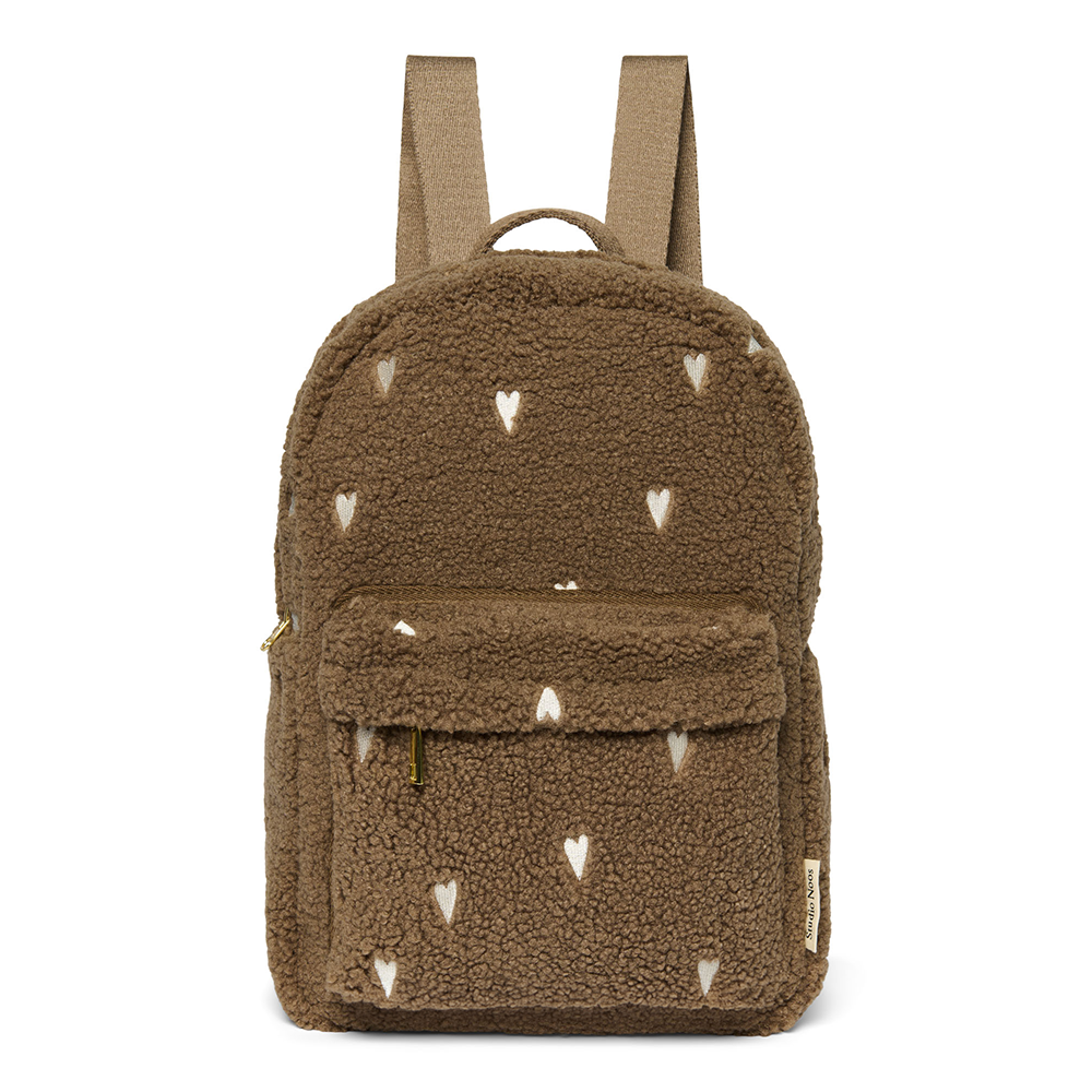 Studio Noos Rucksack Midi &#39;Teddy Hearts&#39; Brown