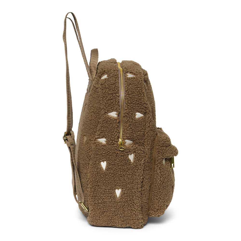 Studio Noos Rucksack Midi &#39;Teddy Hearts&#39; Brown