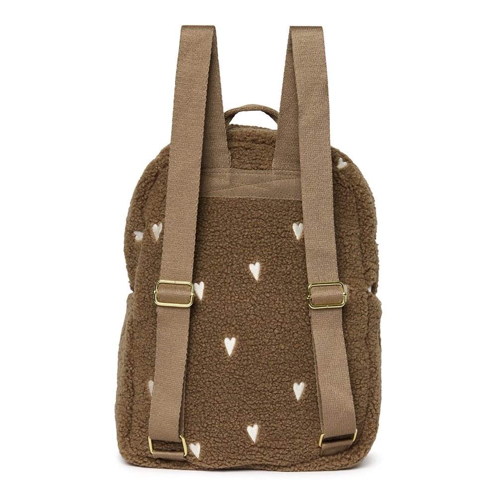 Studio Noos Rucksack Midi &#39;Teddy Hearts&#39; Brown
