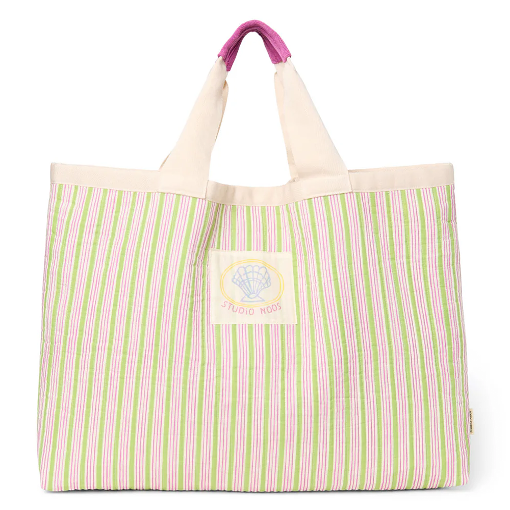 Studio Noos Strandtasche &#39;Cotton Striped&#39; Titane