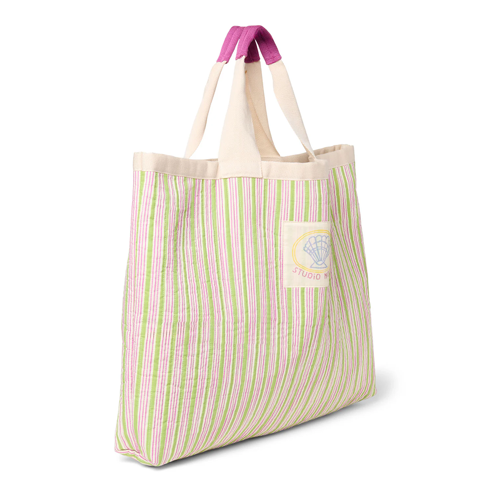 Studio Noos Strandtasche &#39;Cotton Striped&#39; Titane