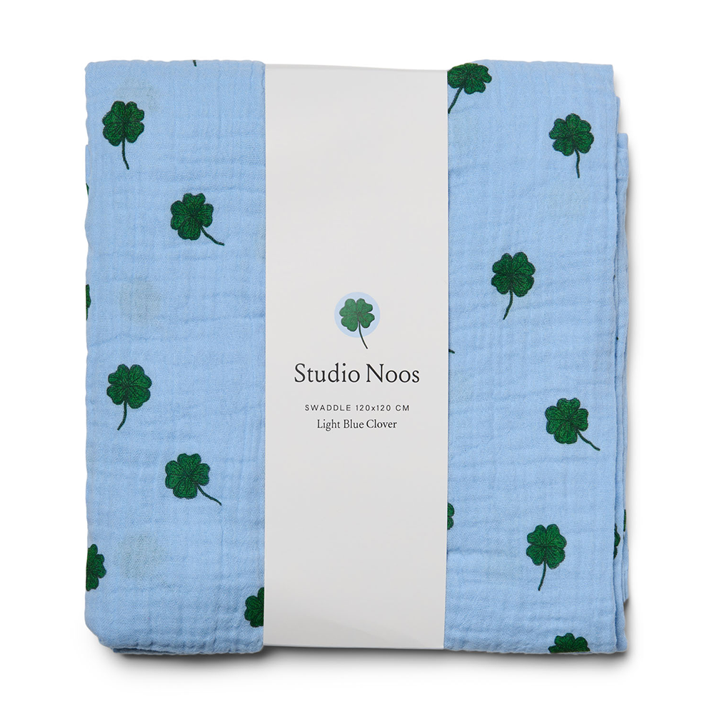Studio Noos Mulltuch 'Clover' 70 x 70 cm Light Blue