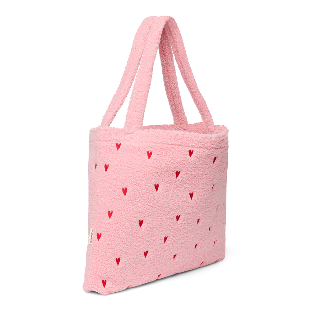 Studio Noos  Tragetasche 'Teddy Mom Bag' Light Pink Hearts