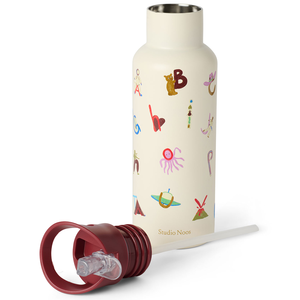 Studio Noos Edelstahl-Trinkflasche 'Alphabet' 500 ml