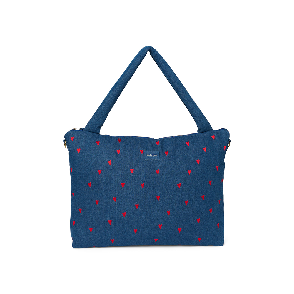 Studio Noos Wickeltasche 'Denim' Dark Blue Red Hearts
