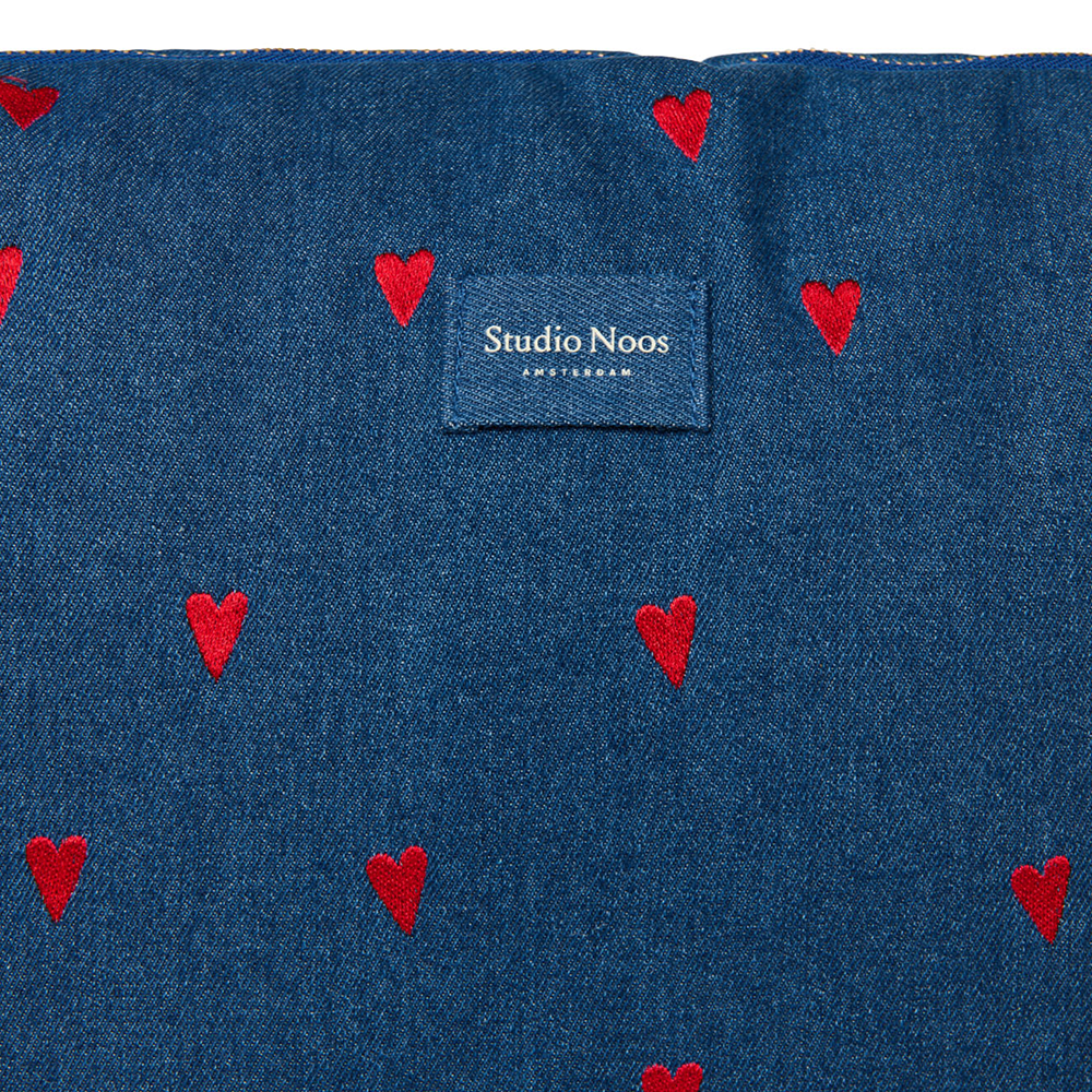 Studio Noos Wickeltasche 'Denim' Dark Blue Red Hearts