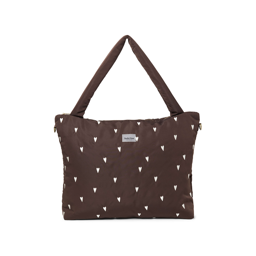 Studio Noos Wickeltasche &#39;Puffy&#39; Brown Hearts