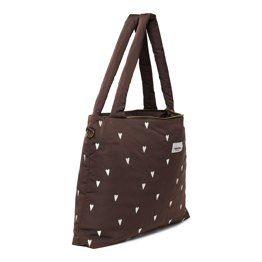 Studio Noos Wickeltasche &#39;Puffy&#39; Brown Hearts