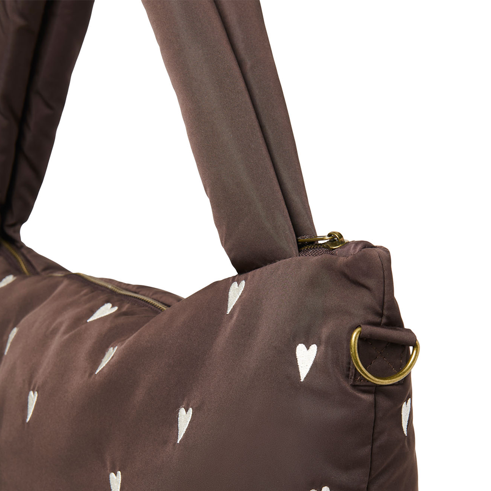 Studio Noos Wickeltasche &#39;Puffy&#39; Brown Hearts