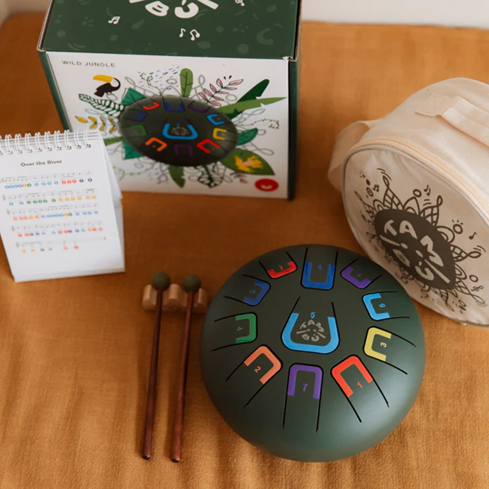 Tambú Trommel 8" mit 11 Tönen Jungle Grün