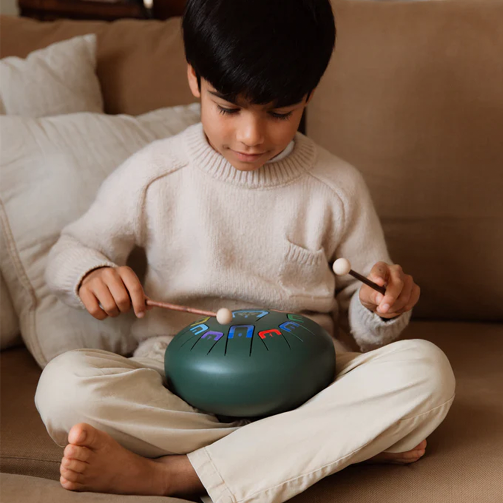 Tambú Trommel 8" mit 11 Tönen Jungle Grün