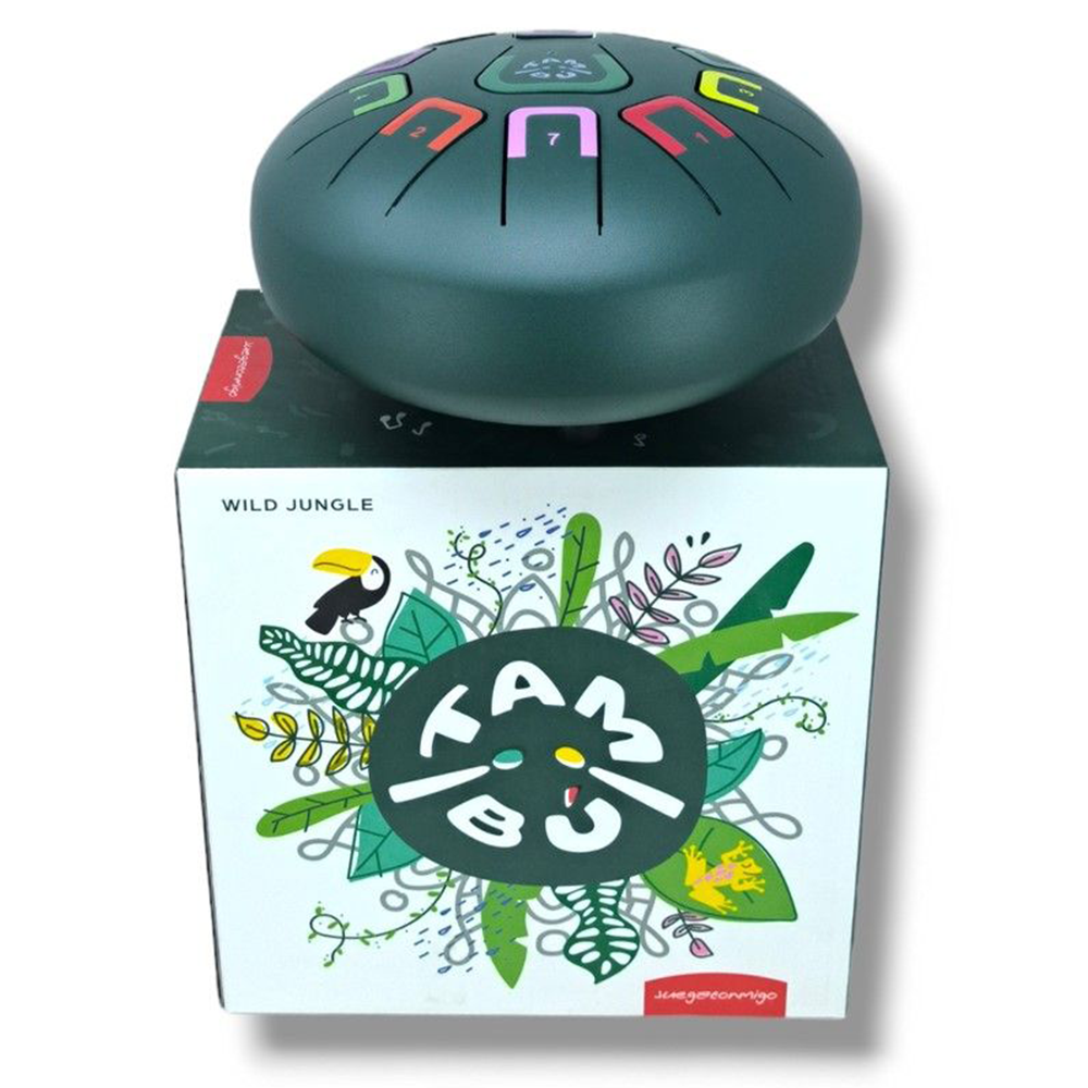 Tambú Trommel 8" mit 11 Tönen Jungle Grün