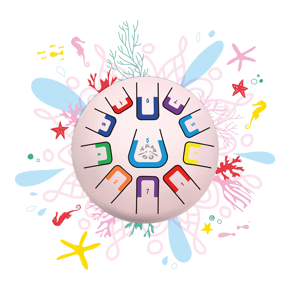 Tambú Trommel 8" mit 11 Tönen Rosa