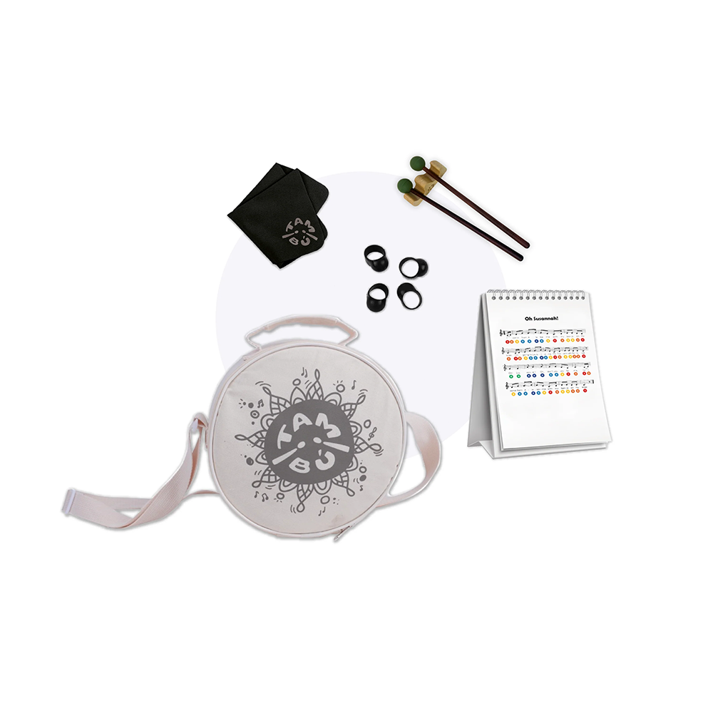 Tambú Trommel 8" mit 11 Tönen Jungle Grün