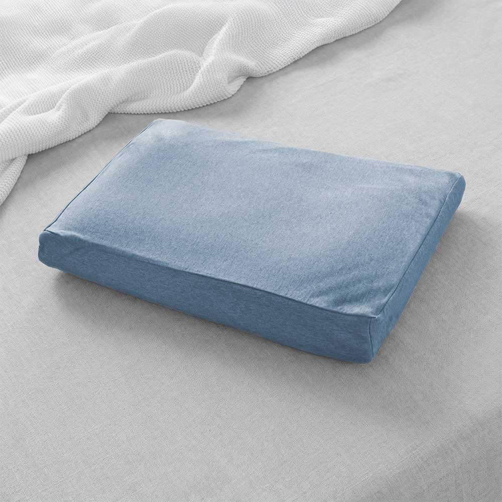 Theraline  Kinderkopfkissen inkl. Bezug 'Bamboo Collection' Melange Blau-grau - Online MY SNOWFLAKE