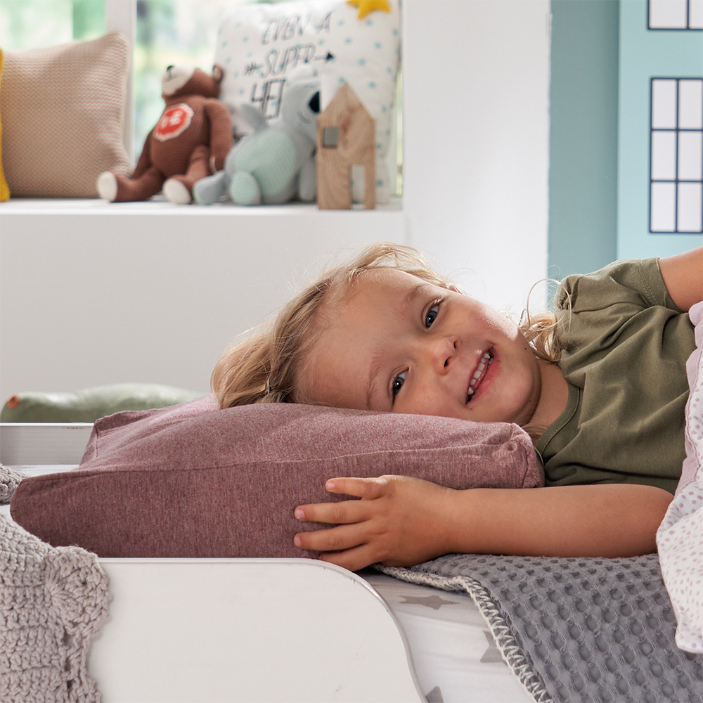 Theraline  Kinderkopfkissen inkl. Bezug 'Bamboo Collection' Melange Rosenholz - Online MY SNOWFLAKE